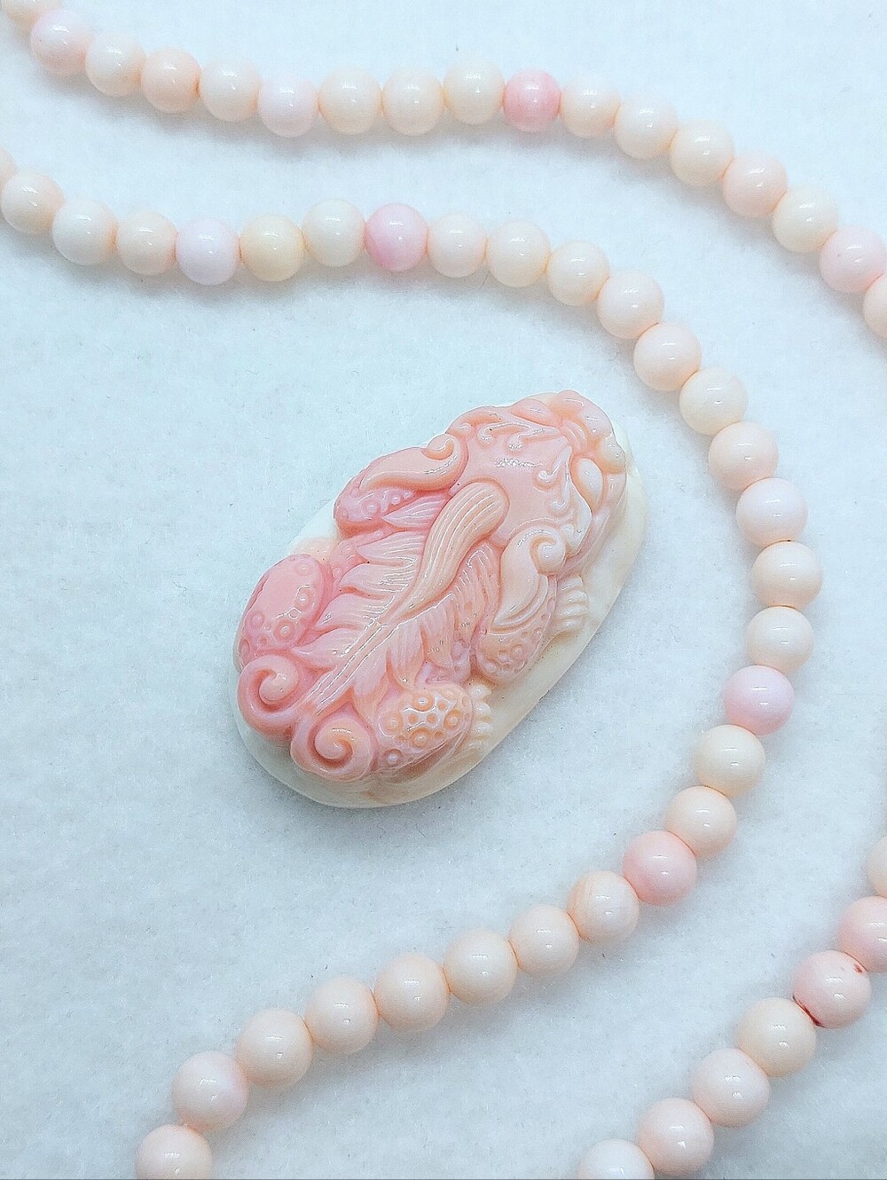 🐚 HQ Queen Conch "Natural" Handcarved Pixiu Shell Pendant